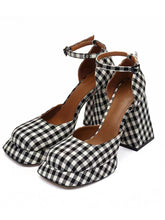 Load image into Gallery viewer, Women&#39;s Chunky Heel Mary Jane Square Toe Vintage Shoes