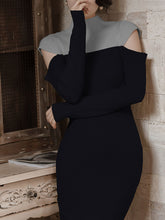 Load image into Gallery viewer, Long Sleeve Turtleneck Sweater Cut Out Bodycon Dress