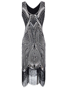1920S Fringed Sequin Gatsby Flapper Dress