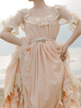 Load image into Gallery viewer, Pink Orange Ruffles Lace Vintage 1950S Swing Victoria&#39;s Fairy Dress