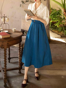 Lake Blue 1950S Vintage Audrey Hepburn's outfit in Roman Holiday