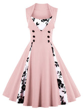 Load image into Gallery viewer, Floral Square Neck Slim Fit Vintage Dress