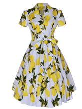 Load image into Gallery viewer, 1960S Lemon Print Swing Dress With Belt