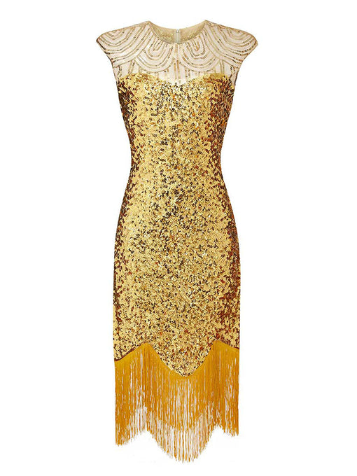 1920S Fringed Sequin Gatsby Flapper Dress