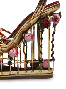 14CM Open Toe Luxury Rose Box Platform Spherical Heel Sandals Retro Shoes