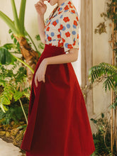 Load image into Gallery viewer, Flowers Print Shirt And Swing Skirt Dress Set