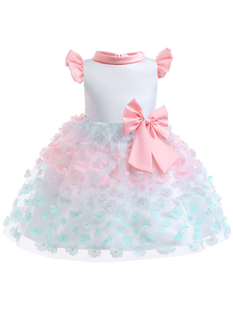 Kids Little Girls' Dress Princess Flowers Birthday Christening Dress