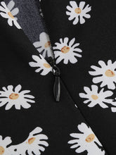 Load image into Gallery viewer, Square Neck Daisy Print Retro 1950S Dress