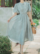 Load image into Gallery viewer, Bady Blue Puff Sleeve Cute Dress Vintage Princess Dress