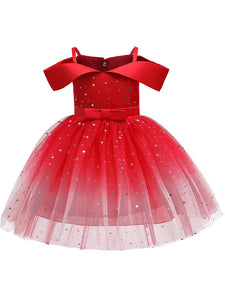 Kids Little Girls' Dress Princess Off Shoulder Birthday Christening Dress