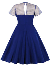 Load image into Gallery viewer, With Pocket Semi-Sheer A Line Black 50S Dress