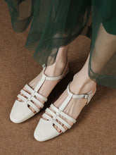 Load image into Gallery viewer, Women&#39;s Flats Sandals Round Toe Hollow Belt Leather Vintage Shoes