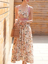 Load image into Gallery viewer, Rose Halter 1950S Vintage Dress Swing Dress
