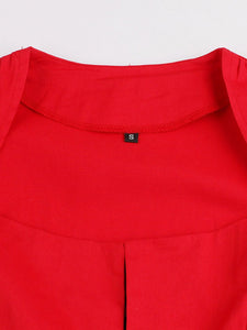 Polka Dot Square Neck Slim Fit Vintage Dress