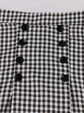 Load image into Gallery viewer, 1950s Black Plaid High Wasit Pleated Swing Vintage Skirt