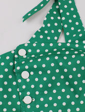 Load image into Gallery viewer, Polka Dots Halter Elastic Back High Waist 1950 Vintage Dress