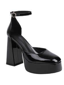 12CM High Heel Red Pointed Toe Platform Mary Jane Pump