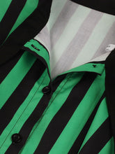 Load image into Gallery viewer, Green and Black Stripe With Pockets 50S Halloween Dress