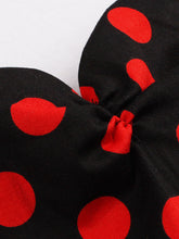 Load image into Gallery viewer, Black Ladybug Off the Shoulder High Waist Halter 1950 Dress