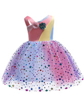 Load image into Gallery viewer, Kids Little Girls&#39; Dress PrincessRainbow One Shoulder Birthday Christening Dress