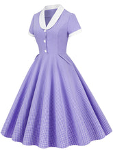 Load image into Gallery viewer, Plaid Tuxedo Collar 1950S Vintage Dress With Pockets