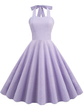 Load image into Gallery viewer, Lavender And White Plaid Vintage Halter Stellalou Same Style Easter 1950S Dress