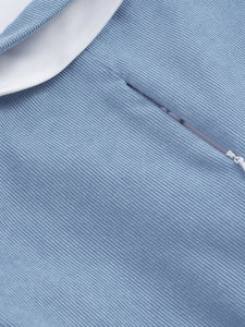 Baby Blue Corduroy Bud Short Sleeves 1950S Vinatge Dress With Pockets