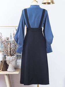 With Bow Collar Beauxbatons Same Style Vintage Fall Shirt Set Dress
