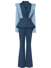 Load image into Gallery viewer, 2PS Dark Blue Wasp Waist Coat And Pant 1960S Vintage Suit