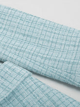 Load image into Gallery viewer, Baby Blue V Neck Retro Swing Tweed Dress With Long Sleeve For Winter