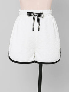 2PS Sportswear White 1950S Vintage Girdle Sweatshirt And Shorts Set
