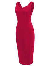 Load image into Gallery viewer, Solid Color Sweet Heart Collar 1950S Vintage Bodycon Dress