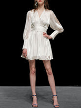 Load image into Gallery viewer, 1960S White Puff Long Sleeve Organza Dress