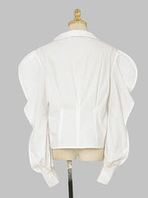 Load image into Gallery viewer, 2PS White Puff Sleeve 1950S Vintage Shirt And Black Shorts Suits