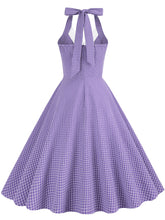 Load image into Gallery viewer, Plaid Vintage Halter Backless 1950S Vintage Dress