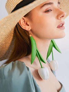Women's Tulip Flower Long Simulation Flower Holiday Earrings