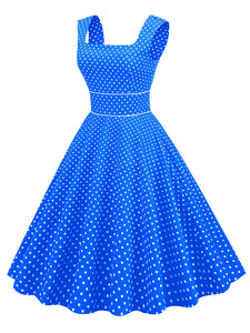 Red Polka Dots Sleeveless 1950S Vinatge Dress With Pockets