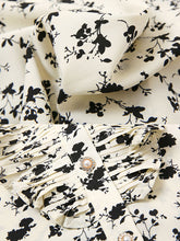 Load image into Gallery viewer, 2PS Stand Collar Printed Top And Black Flared Pants Set