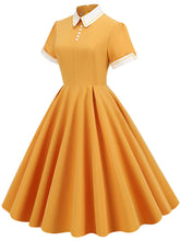 Load image into Gallery viewer, Solid Color Peter Pan Collar 1950S Dress With Pockets