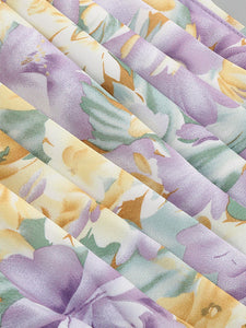 Floarl Print One Shoulder Hollow High Slit Maxi Dress