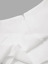 Load image into Gallery viewer, White Square Collar Long Sleeve Party Dress