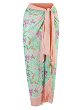 Load image into Gallery viewer, Floral Print Retro Style V Neck One Piece With Bathing Suit Wrap Skirt
