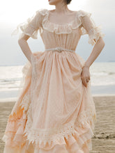 Load image into Gallery viewer, Pink Orange Ruffles Lace Vintage 1950S Swing Victoria&#39;s Fairy Dress
