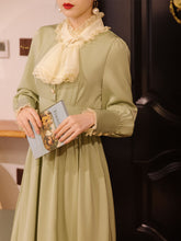 Load image into Gallery viewer, Light Green Ruffles Edwardian Revival Dress
