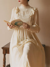 Load image into Gallery viewer, Apricot Lace Ruffles Edwardian Revival Dress
