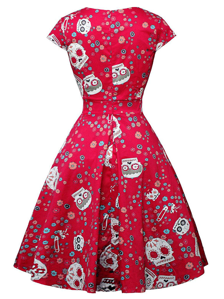 skull retro dress Skull Striped Gothabilly Dress