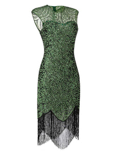 1920S Fringed Sequin Gatsby Flapper Dress