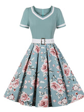 Load image into Gallery viewer, Sweet Heart Collar 1950S Vintage Floral Swing Dress