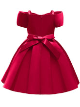 Load image into Gallery viewer, Kids Little Girls&#39; Dress Off Shoulder Bow Birthday Christening Dress