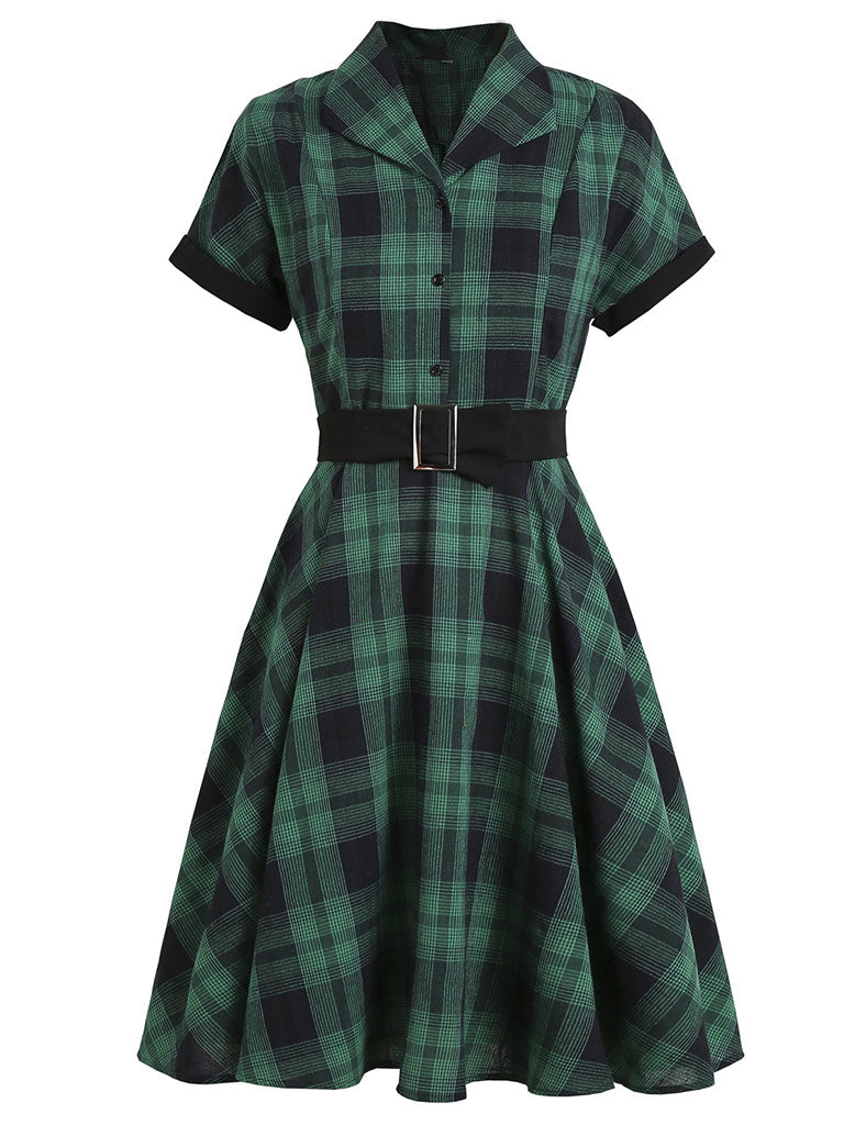 1950S Yellow Plaid Vintage Dress With Belt – Jolly Vintage